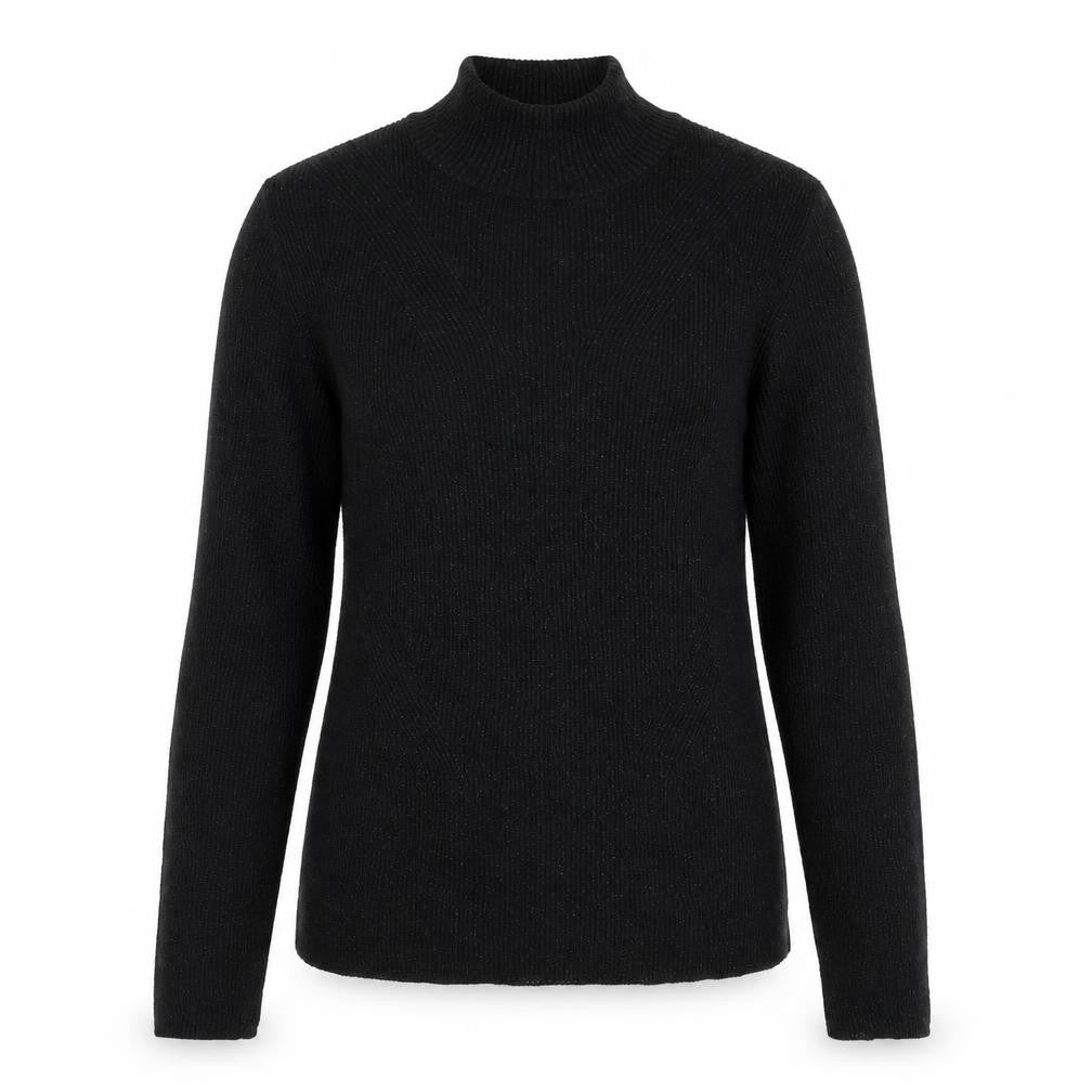 b.young Womens Black Mock Neck Cotton Pullover Jumper Size S