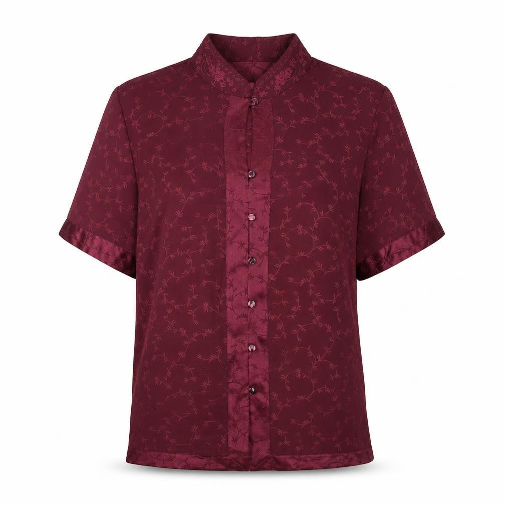Marks and Spencer Womens Purple Floral Polyester Basic Button-Up Size 12 Round Neck