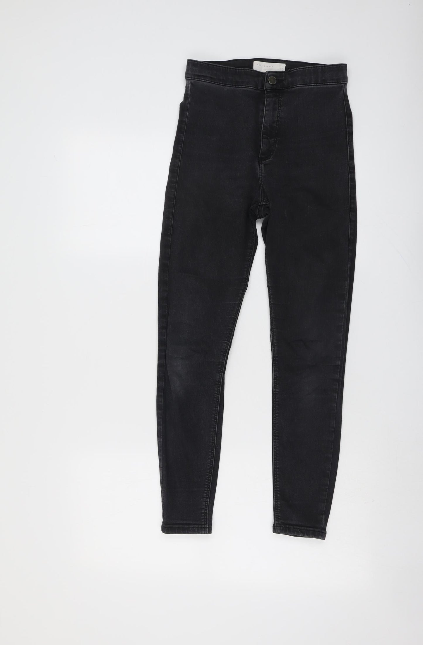 Topshop Womens Grey Cotton Skinny Jeans Size 24 in L25 in Regular Button