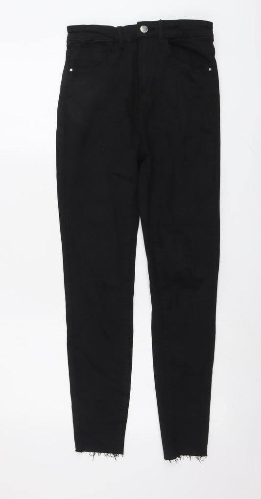 Stradivarius Womens Black Cotton Skinny Jeans Size 8 L27 in Regular Button
