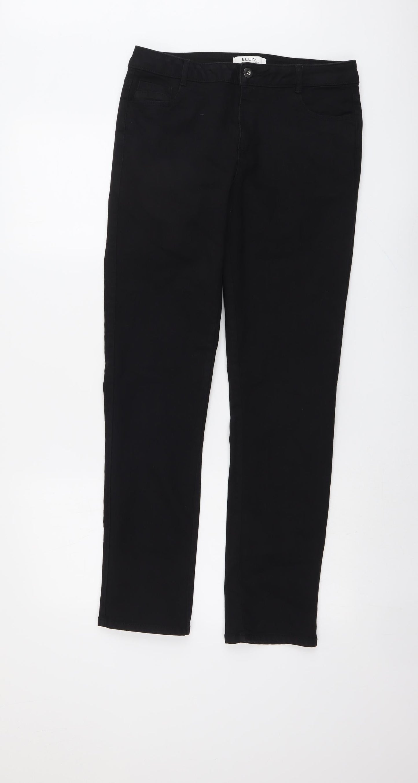 Dorothy Perkins Womens Black Cotton Skinny Jeans Size 12 L29 in Regular Button