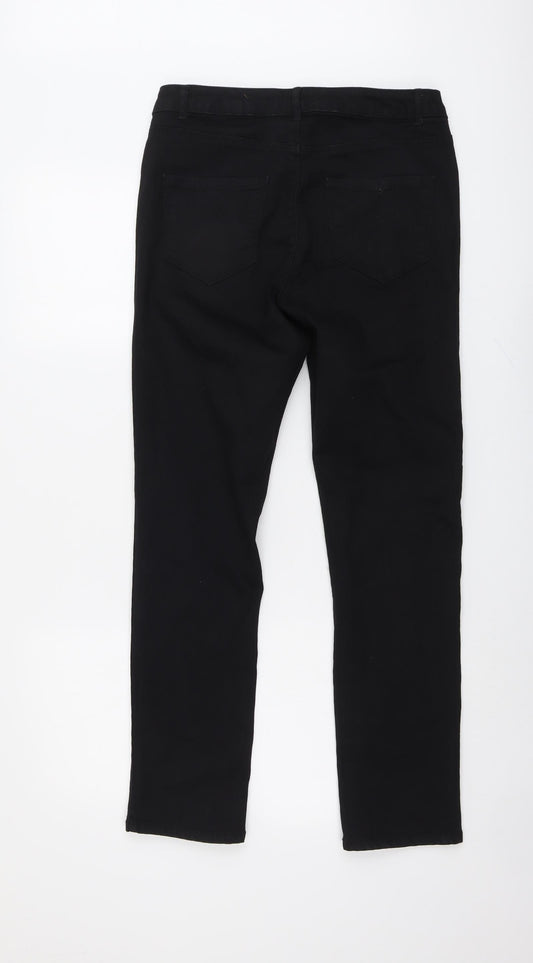 Dorothy Perkins Womens Black Cotton Skinny Jeans Size 12 L29 in Regular Button