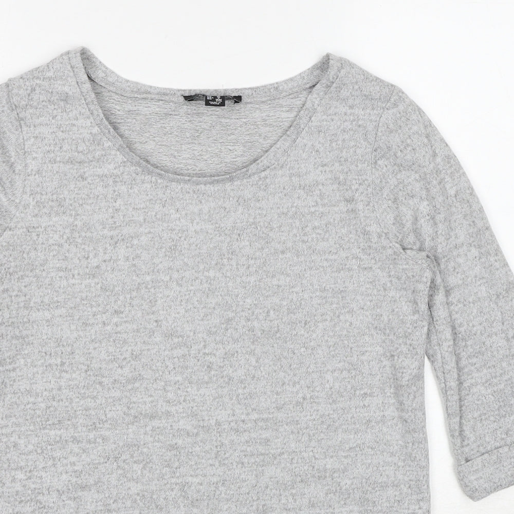 New Look Womens Grey Round Neck Polyester Pullover Jumper Size 8