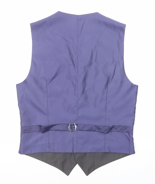 Marks and Spencer Mens Grey Wool Jacket Suit Waistcoat Size 36 Regular