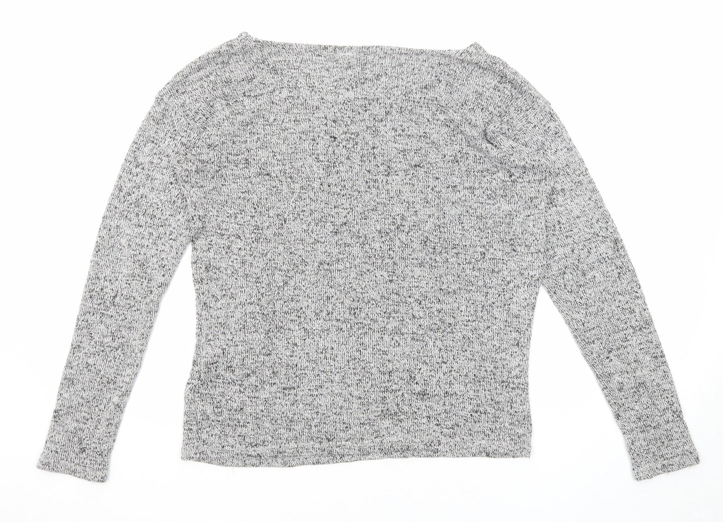 Divided by H&M Womens Grey Round Neck Viscose Pullover Jumper Size XS
