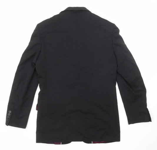 Evolution Mens Black Polyester Jacket Suit Jacket Size 36 Regular