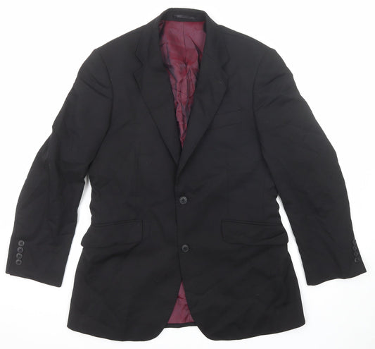 Evolution Mens Black Polyester Jacket Suit Jacket Size 38 Regular