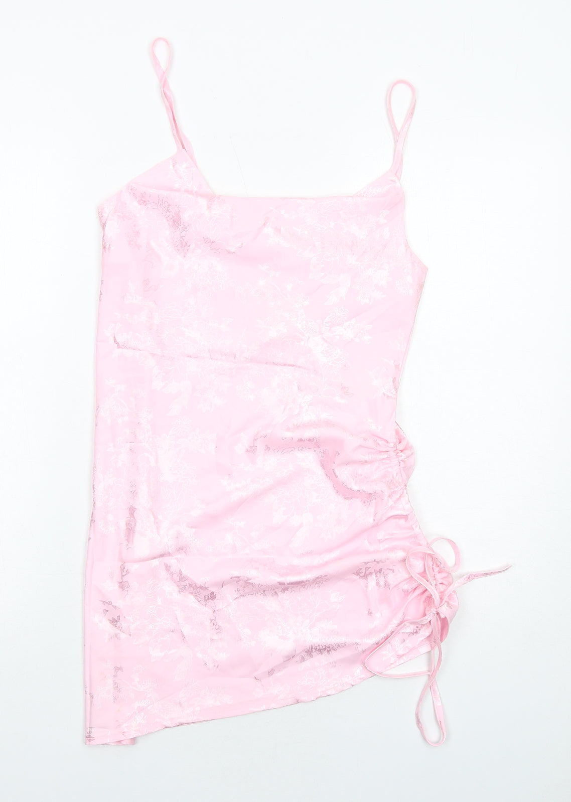 Shekou Womens Pink Geometric Polyester Slip Dress Size M Cowl Neck Pullover