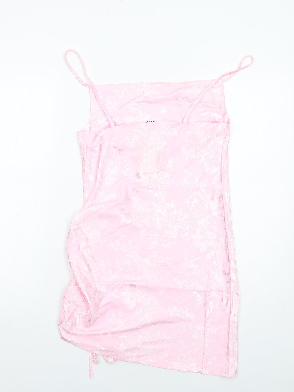 Shekou Womens Pink Geometric Polyester Slip Dress Size M Cowl Neck Pullover