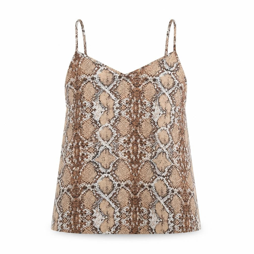 Marks and Spencer Womens Brown Animal Print Polyester Camisole Tank Size 10 V-Neck - Snake Print