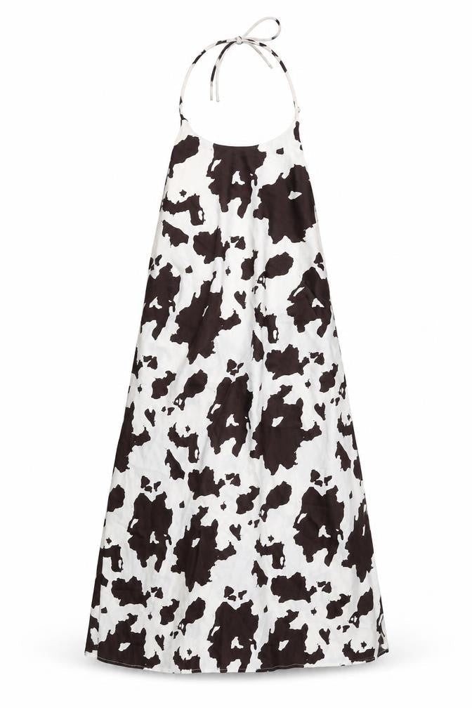Urban Outfitters Womens Ivory Geometric Polyester Slip Dress Size M Halter Zip
