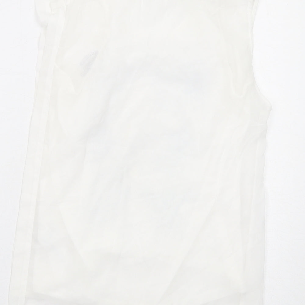 Disney Womens White Polyester Basic Blouse Size S Boat Neck - Alice in Wonderland