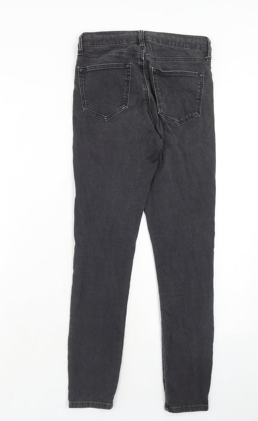 Topshop Womens Grey Cotton Skinny Jeans Size 26 in L30 in Regular Zip