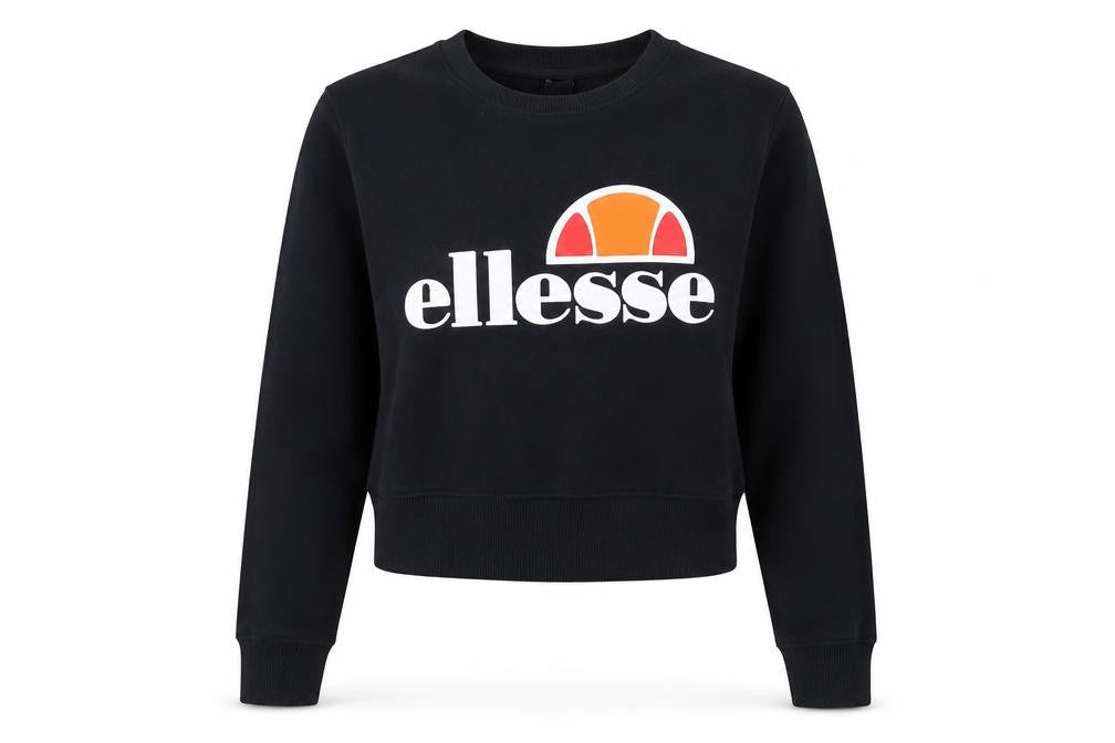Ellesse Womens Black Cotton Pullover Sweatshirt Size 10 Pullover