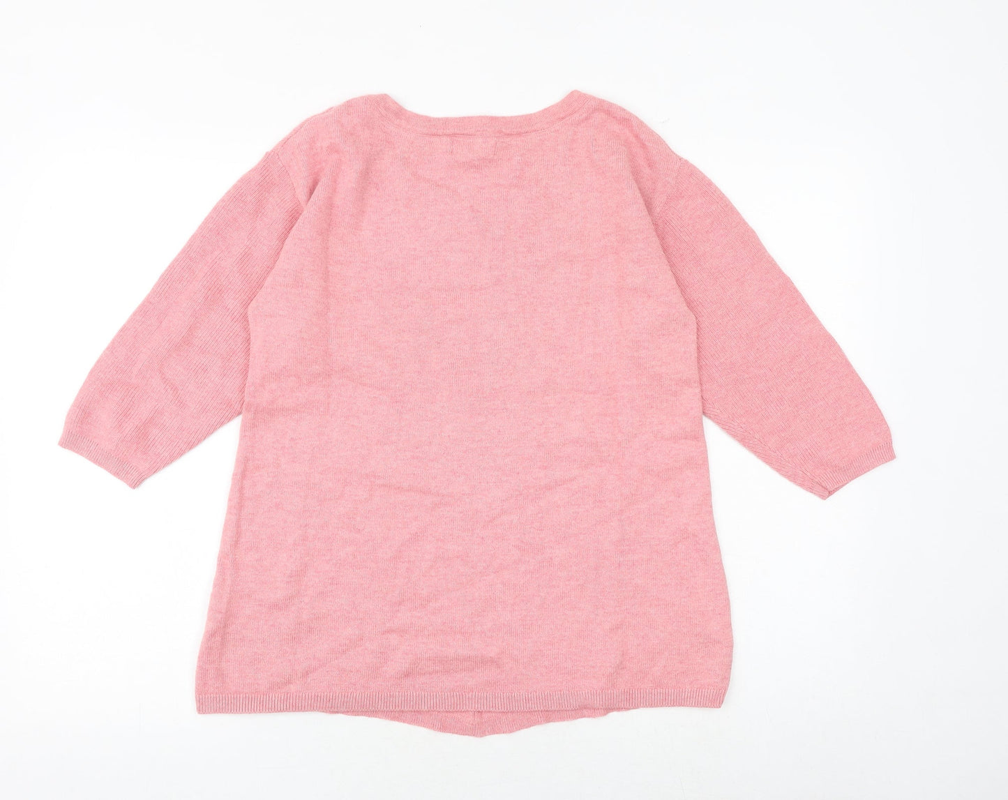 Monsoon Womens Pink Round Neck Cotton Pullover Jumper Size S