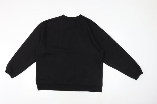 Topshop Womens Black Polyester Pullover Sweatshirt Size S Pullover