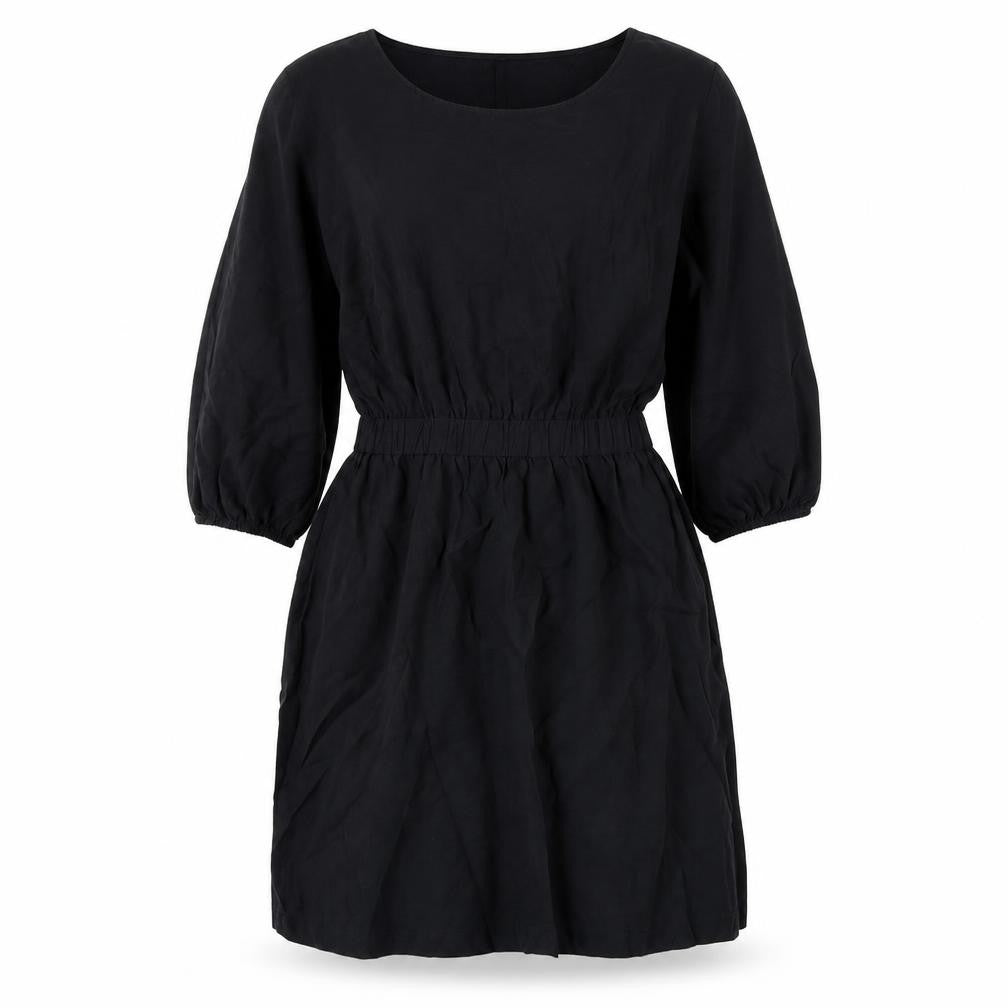 H&M Womens Black Cotton A-Line Size 6 Round Neck Pullover
