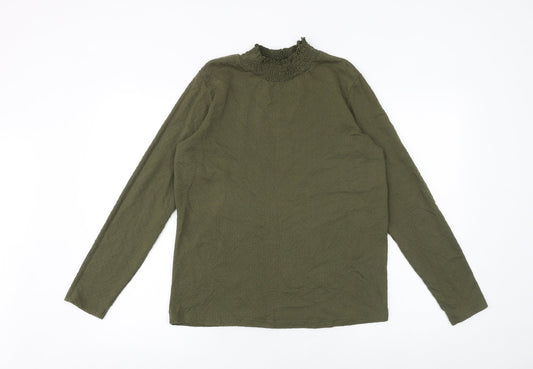 Kiabi Womens Green Polyester Basic Blouse Size M High Neck - Textured