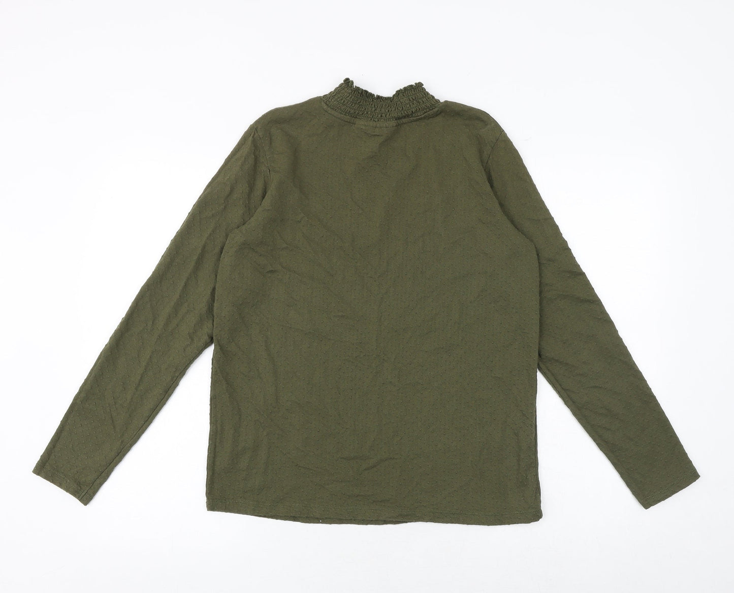 Kiabi Womens Green Polyester Basic Blouse Size M High Neck - Textured