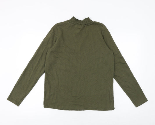 Kiabi Womens Green Polyester Basic Blouse Size M High Neck - Textured
