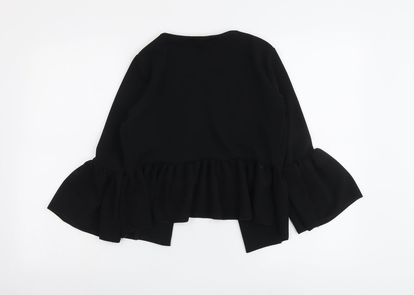 Boohoo Womens Black Jacket Blazer Size 6 - Flute Sleeve