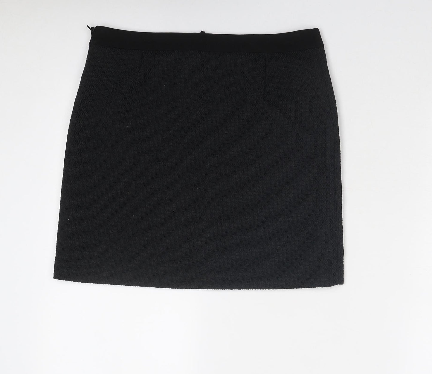 Sisley Womens Black Polyester A-Line Skirt Size 30 in Zip