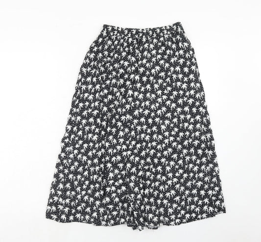 Italian Club Womens Blue Geometric Viscose Peasant Skirt Size 14 - Palm Tree Pattern