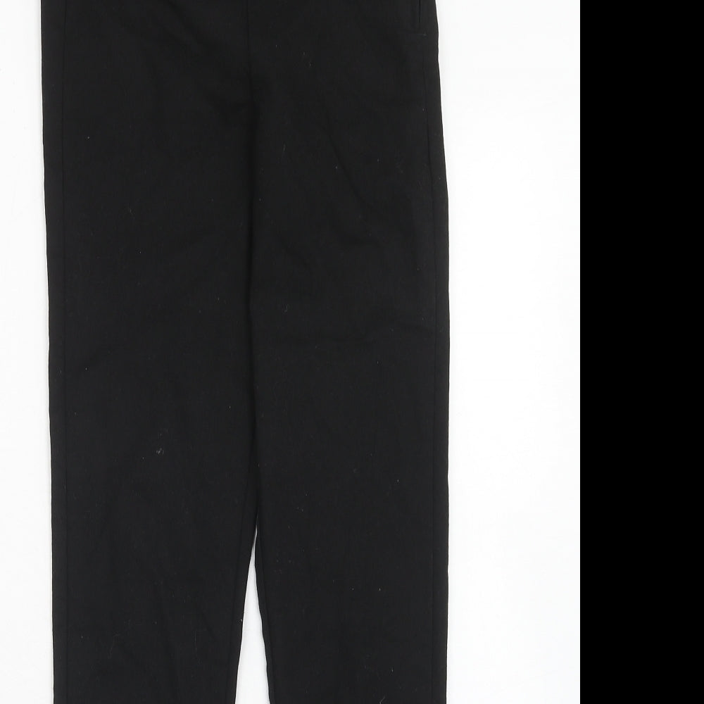 H&M Womens Black Cotton Trousers Size 10 Regular Zip