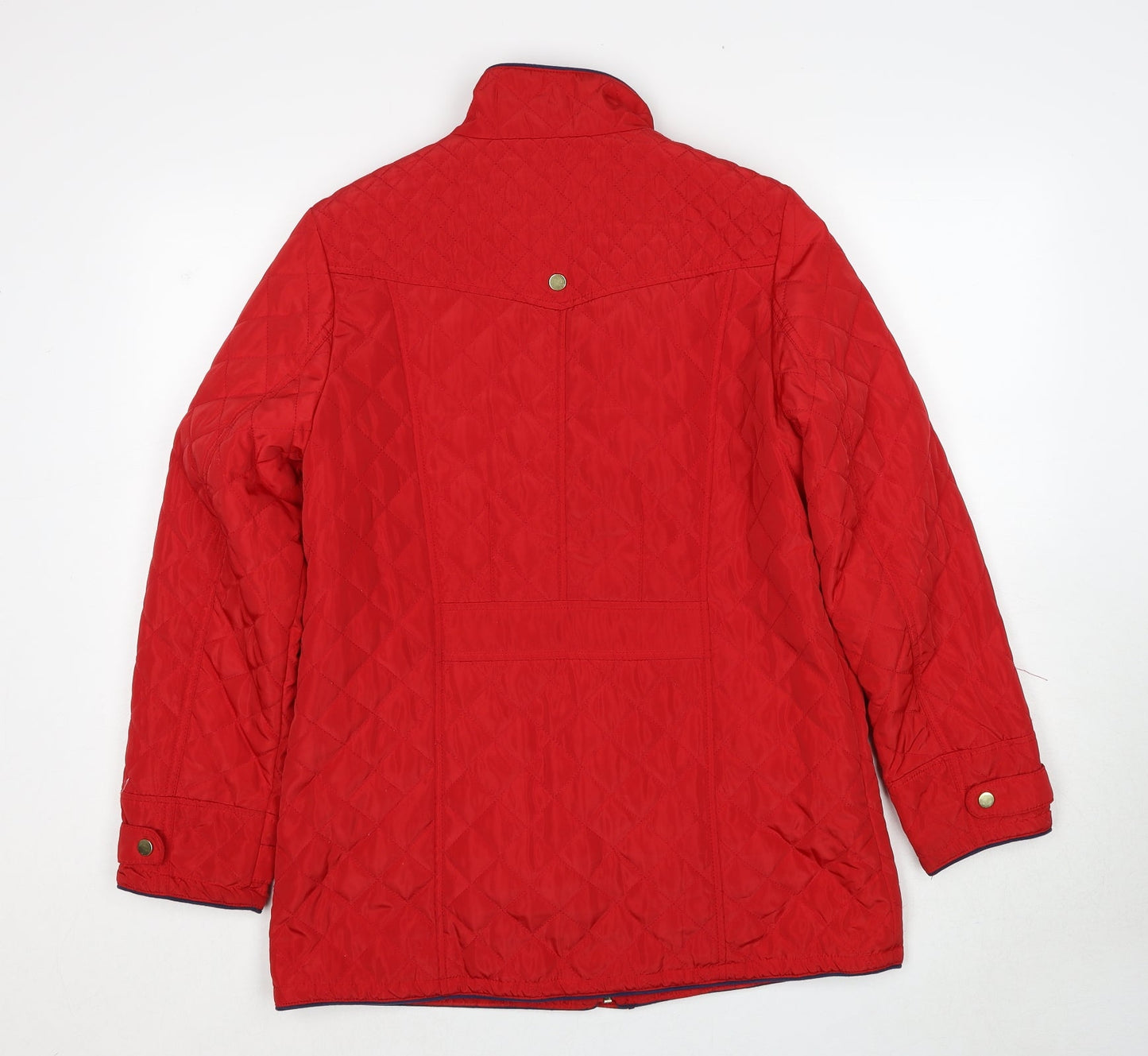 JBC Collection Womens Red Quilted Coat Size 10 Zip