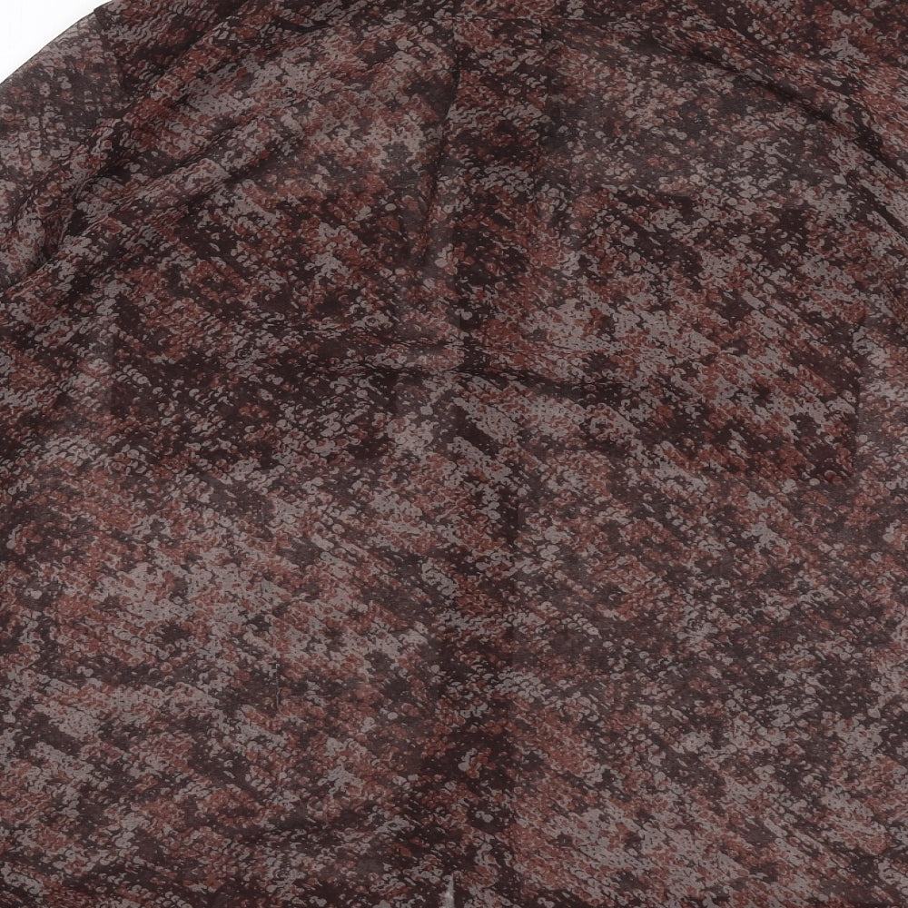 Gap Womens Brown Animal Print Polyester Basic Button-Up Size S Collared - Snake Print