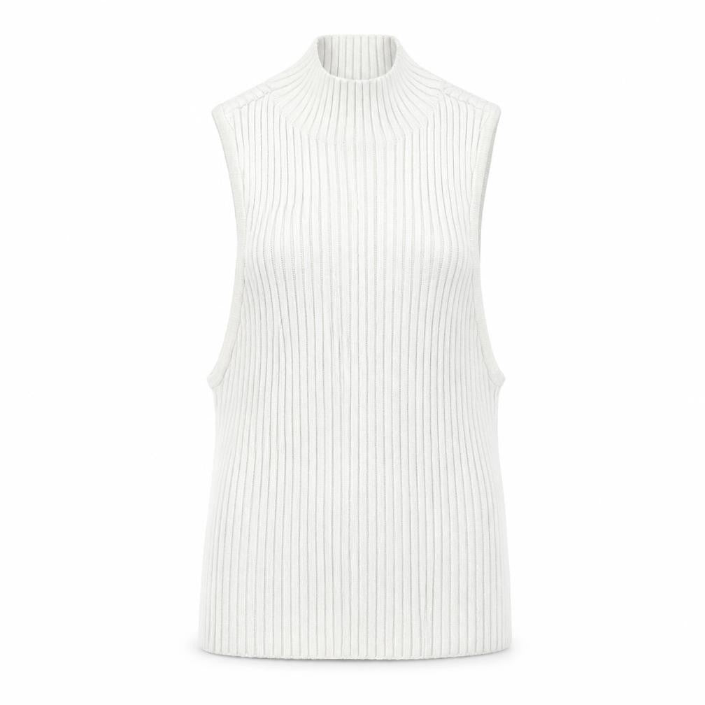 H&M Womens White Viscose Basic Blouse Size S Mock Neck - Ribbed