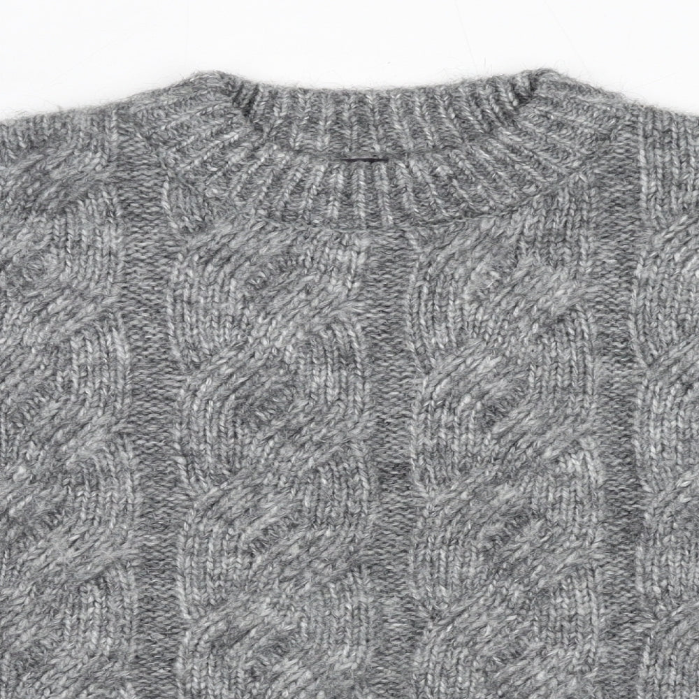 Marks and Spencer Womens Grey Round Neck Polyester Pullover Jumper Size M