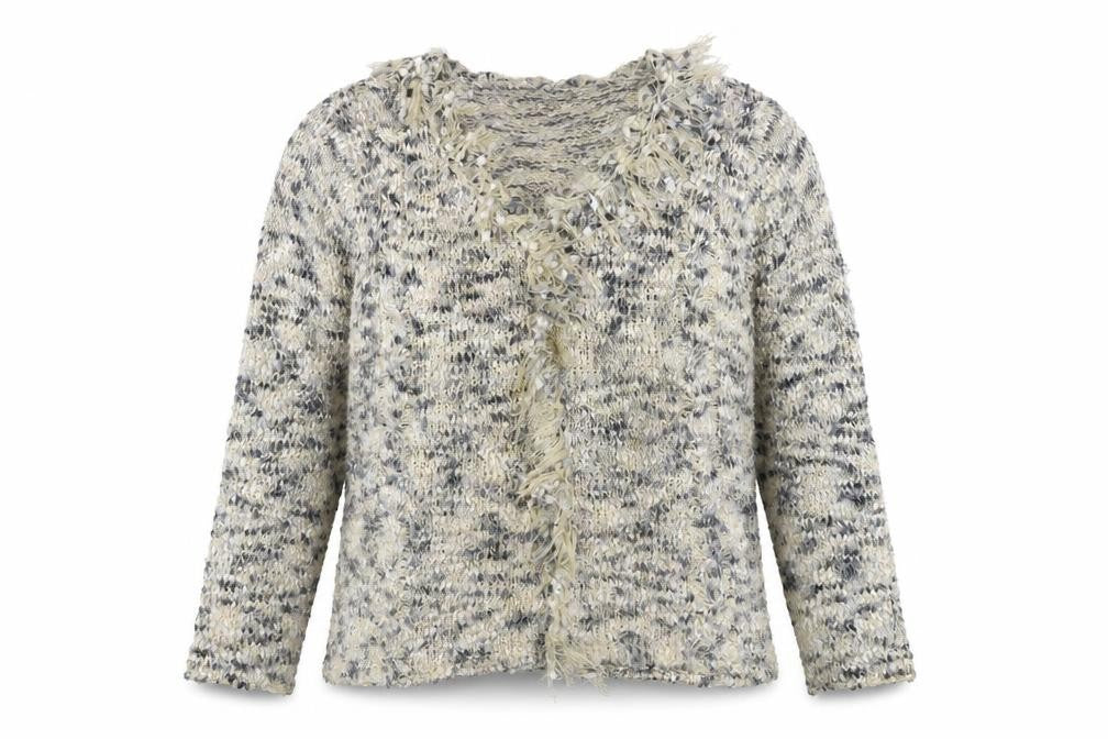 Frank Saul Blue V-Neck Polyester Cardigan Jumper Size M