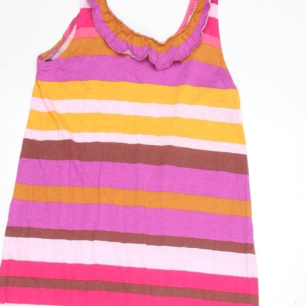 H&M Womens Multicoloured Striped Cotton Tank Dress Size S Scoop Neck
