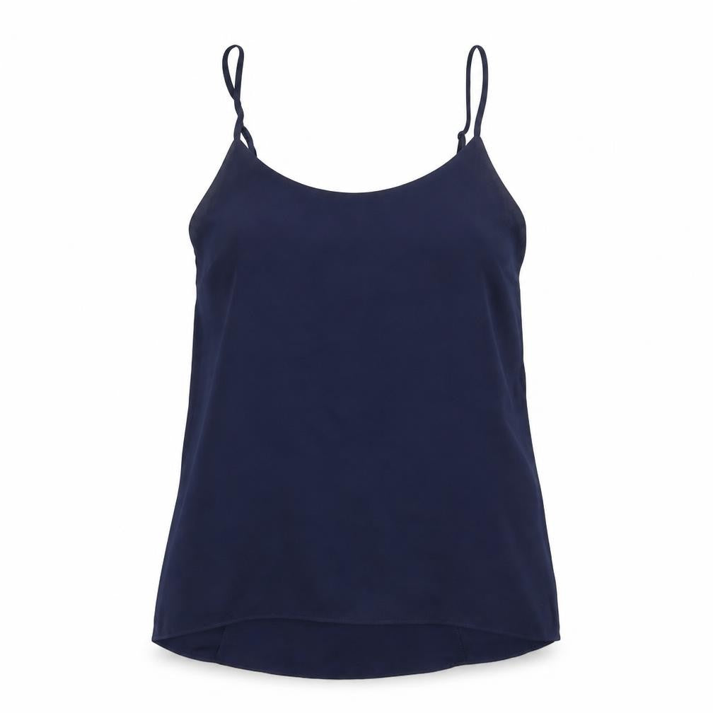 Oasis Womens Blue Polyester Basic Tank Size 8 Round Neck