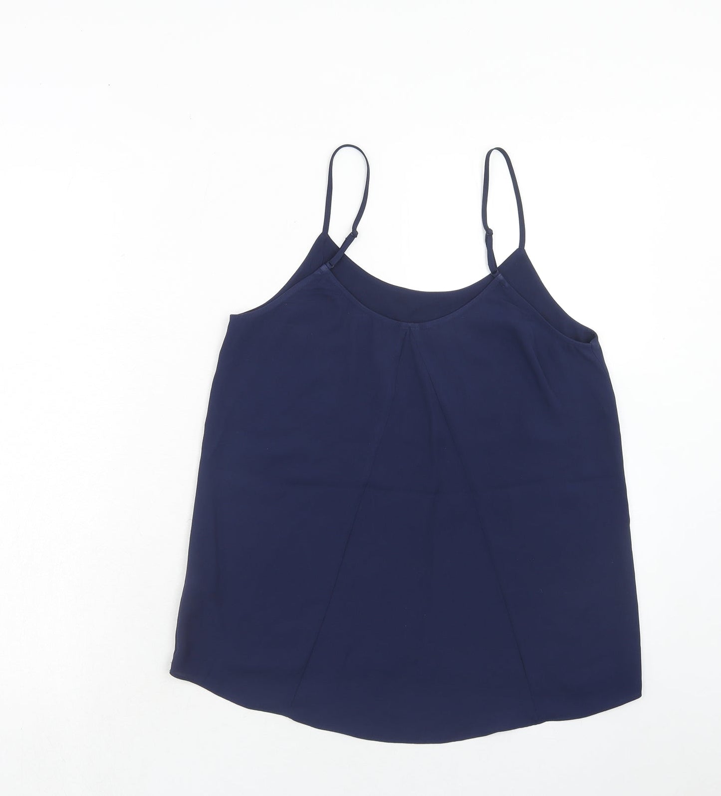 Oasis Womens Blue Polyester Basic Tank Size 8 Round Neck