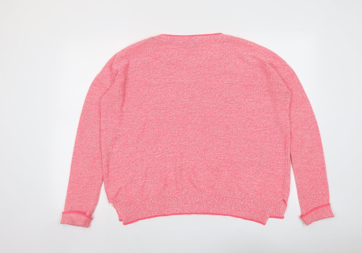Topshop Womens Pink Round Neck Acrylic Pullover Jumper Size 10