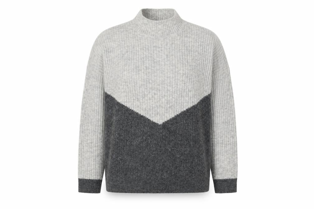 Marks and Spencer Womens Grey High Neck Acrylic Pullover Jumper Size M