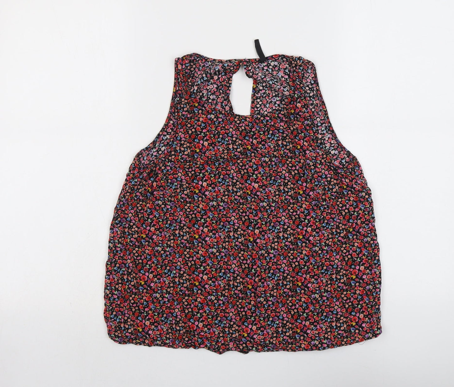 Stradivarius Womens Multicoloured Floral Polyester Basic Blouse Size M Boat Neck