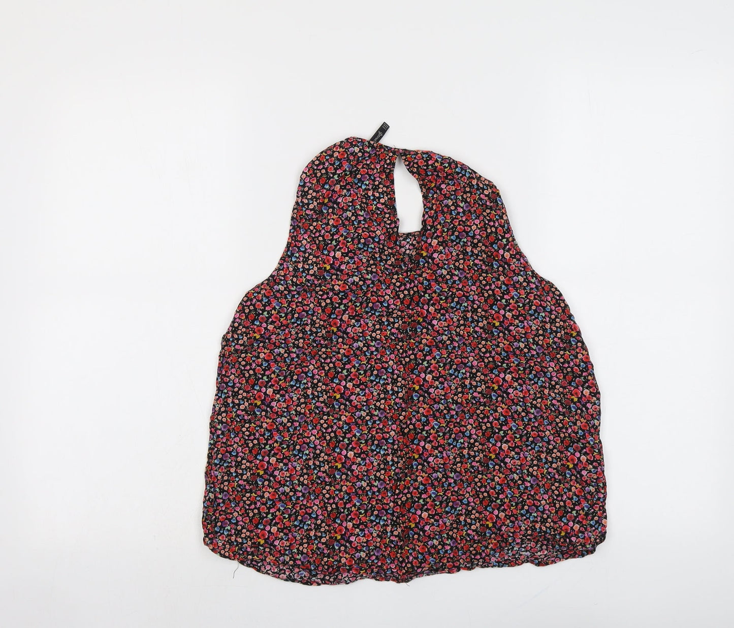 Stradivarius Womens Multicoloured Floral Polyester Basic Blouse Size M Boat Neck