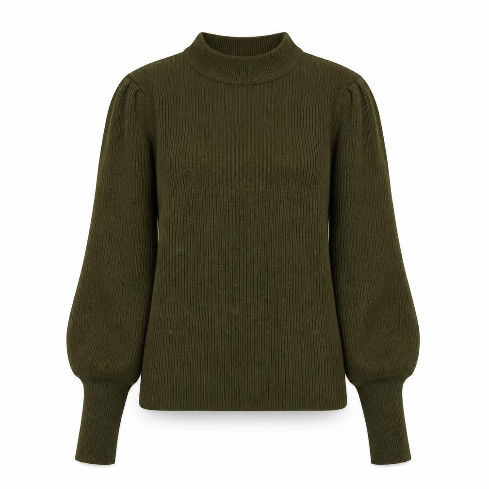 Brave Soul Womens Green Mock Neck Acrylic Pullover Jumper Size S