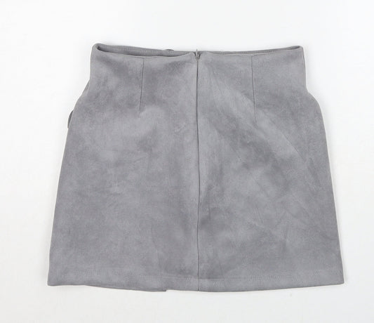 Vestidos Womens Grey Cotton Cargo Skirt Size S Zip
