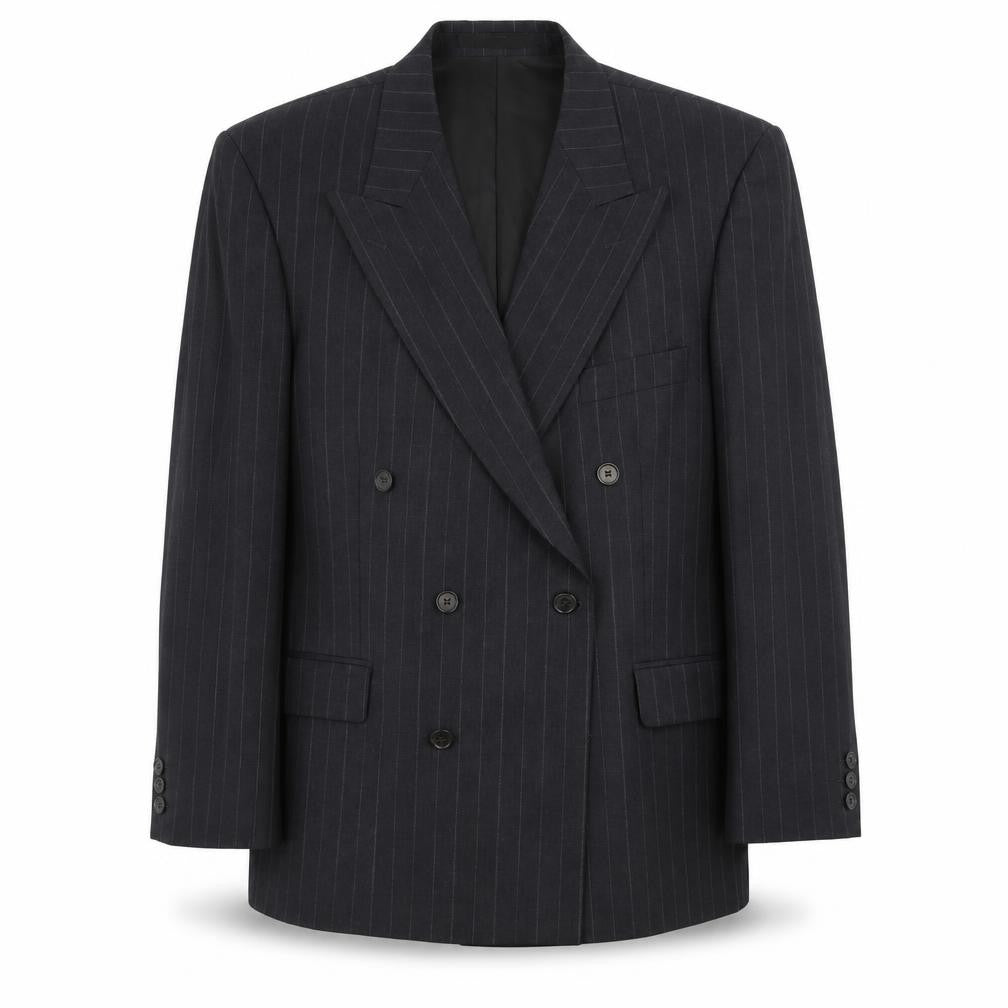 Marks and Spencer Mens Grey Striped Wool Jacket Suit Jacket Size 42 Regular