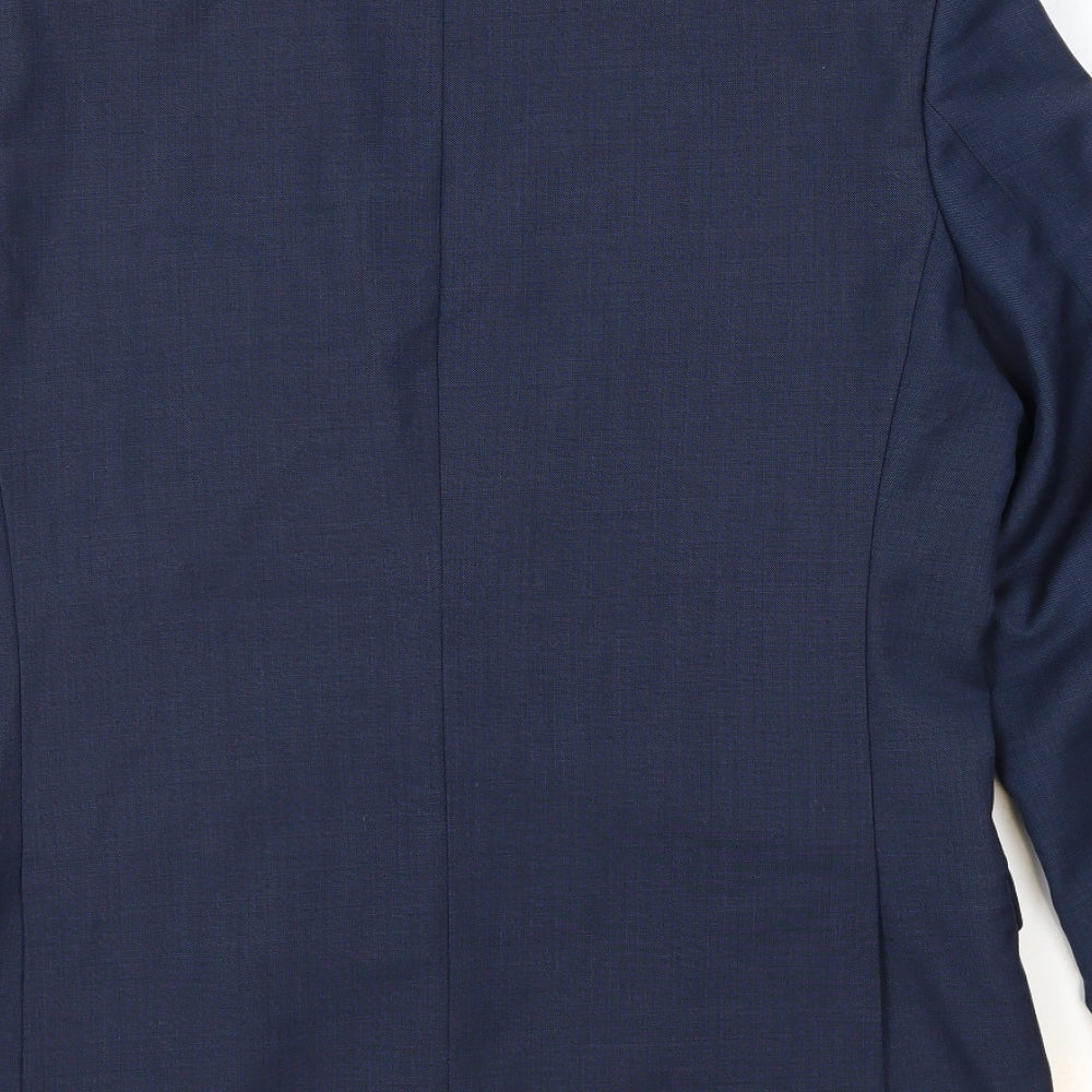 Racing Green Mens Blue Wool Jacket Suit Jacket Size 40 Regular