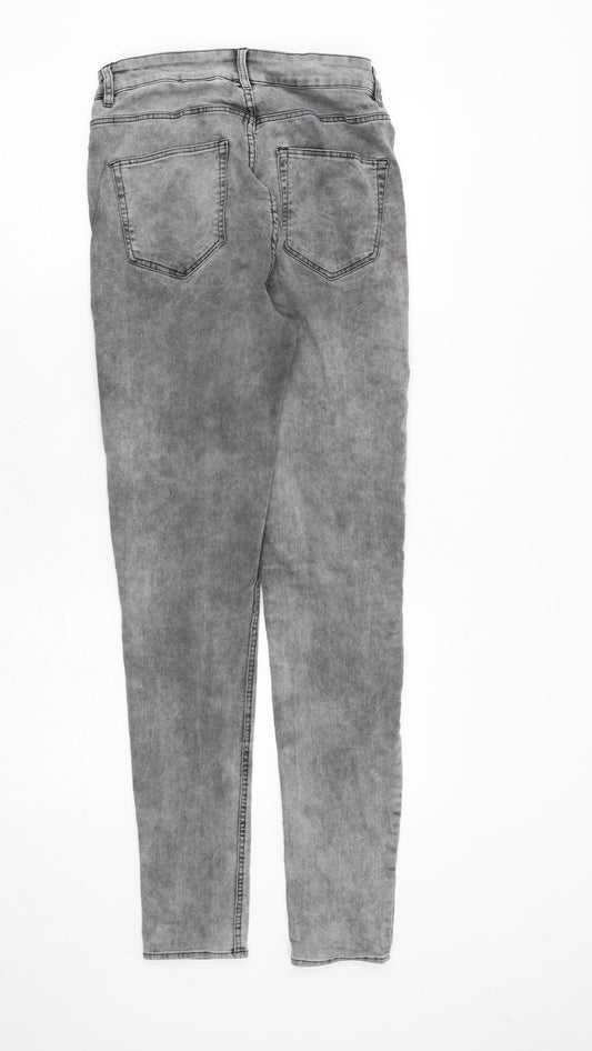 H&M Womens Grey Cotton Skinny Jeans Size 10 Regular Zip