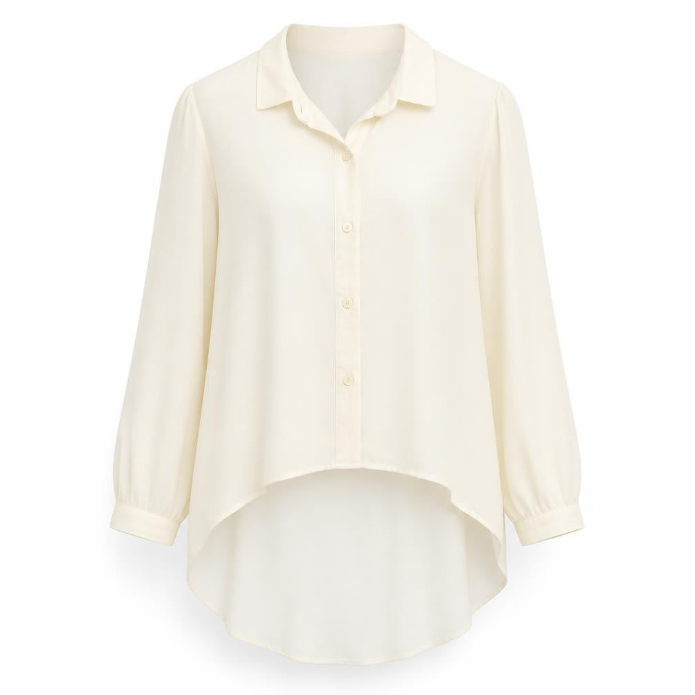 Miss Selfridge Womens Ivory Polyester Basic Button-Up Size 4 Collared - Asymmetric