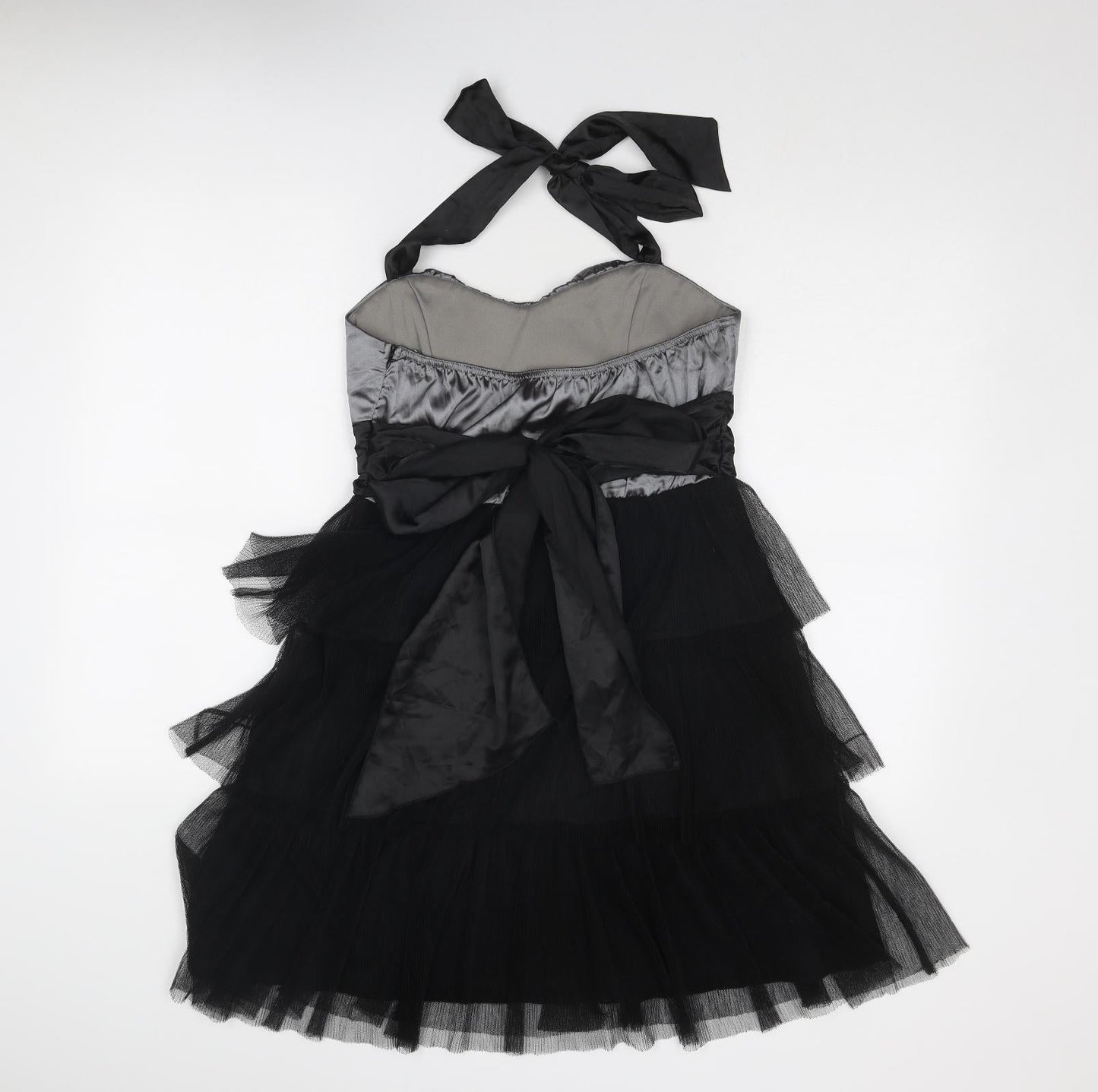 Cruise Womens Black Polyester Fit & Flare Size 8 Halter Zip