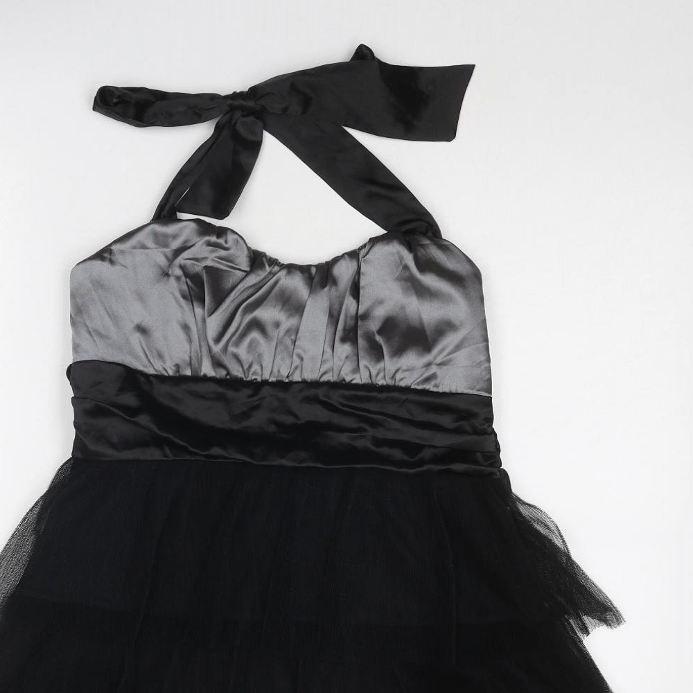 Cruise Womens Black Polyester Fit & Flare Size 8 Halter Zip