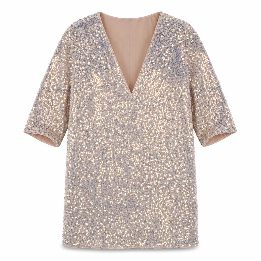 H&M Womens Multicoloured Polyester A-Line Size S V-Neck Pullover