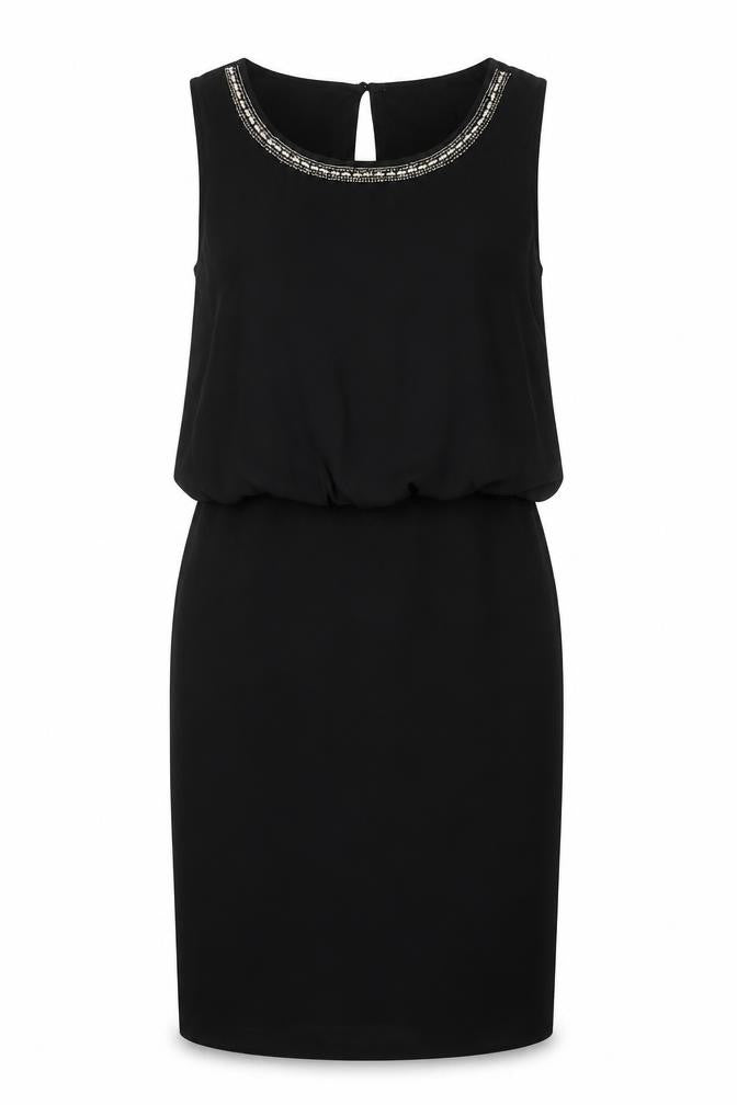 VILA Womens Black Polyester A-Line Size S Round Neck Button